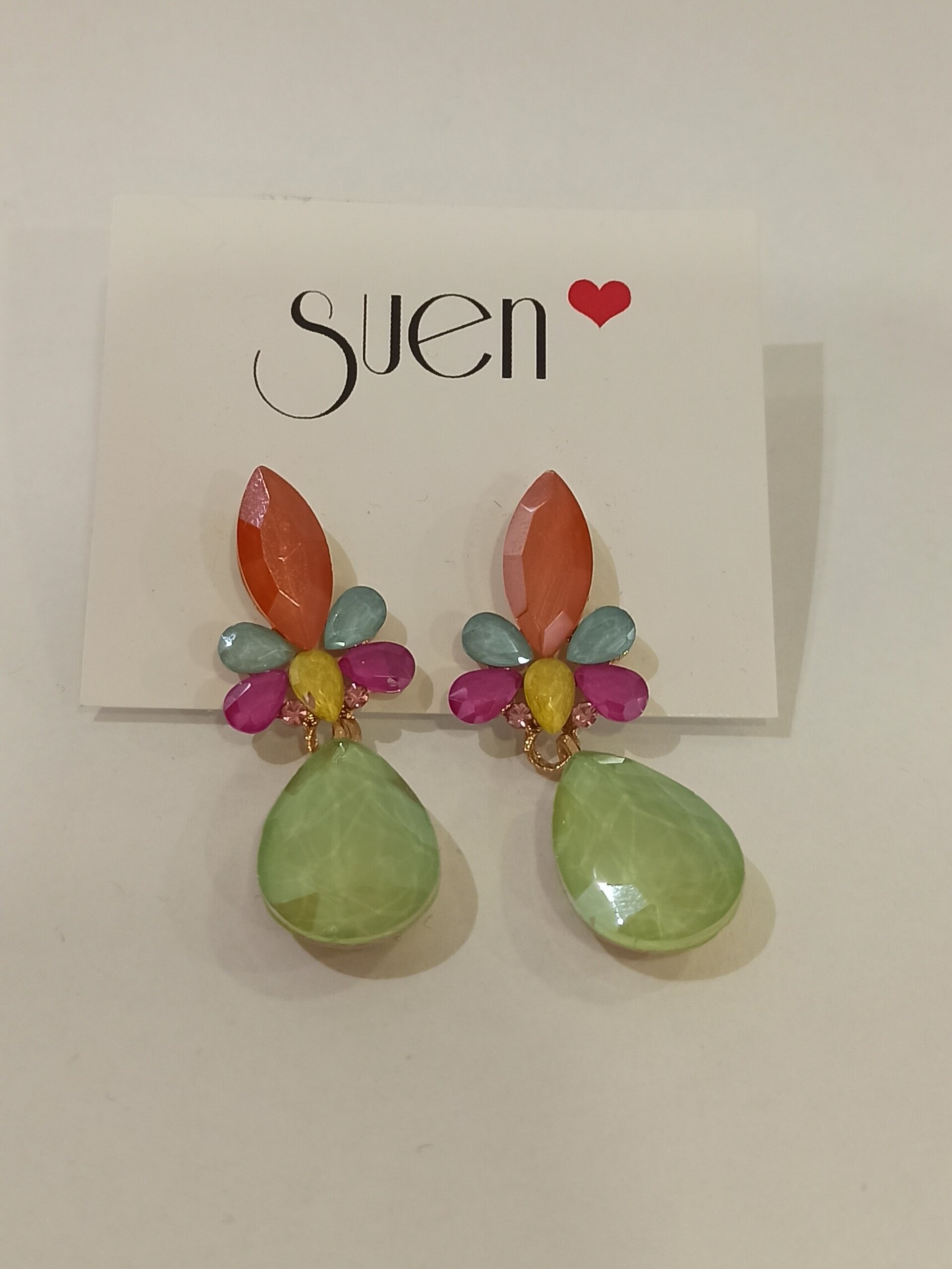 Pendientes pedrería de colores - 1