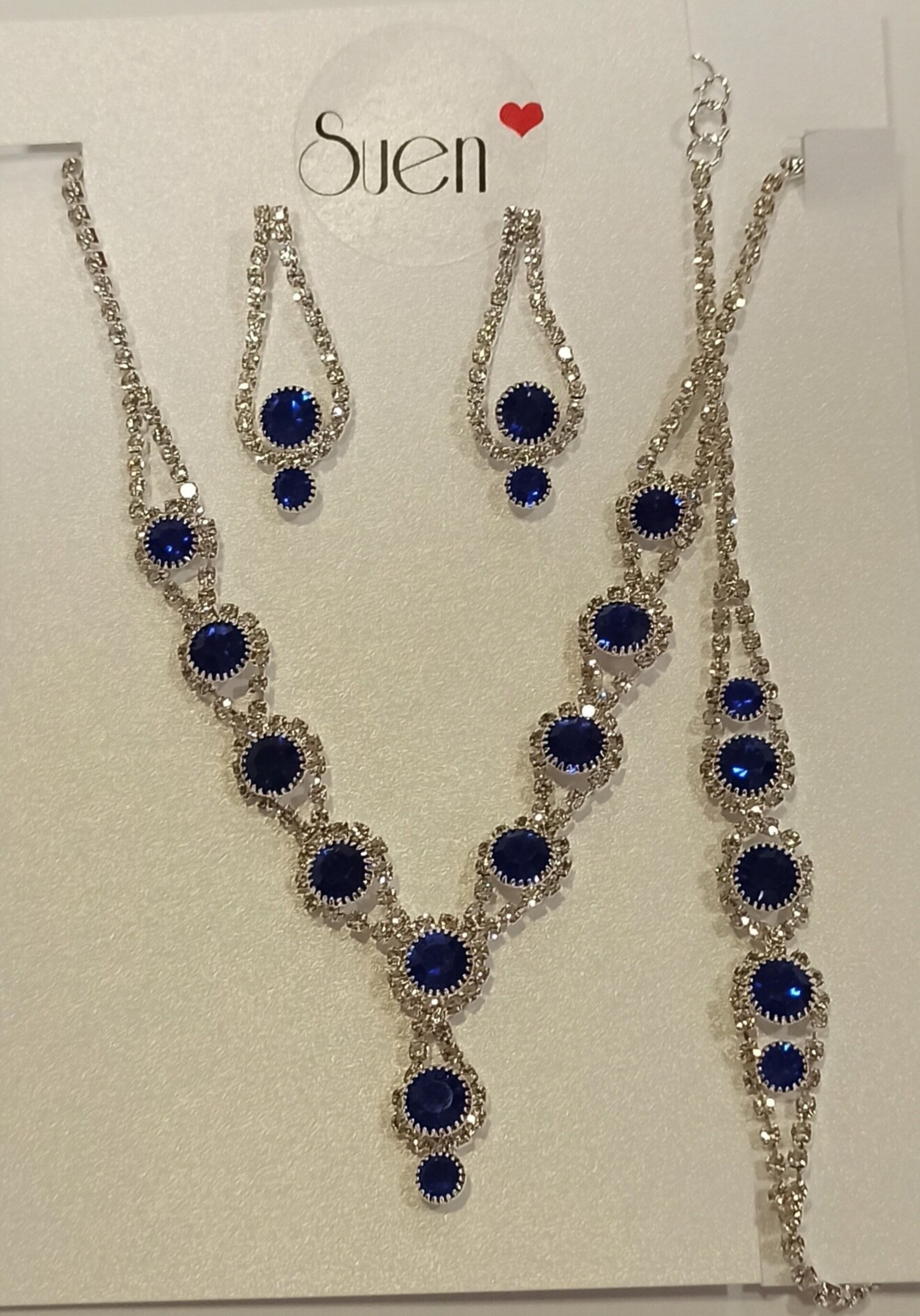 Conjunto de bisutería con pedrería azul - 2