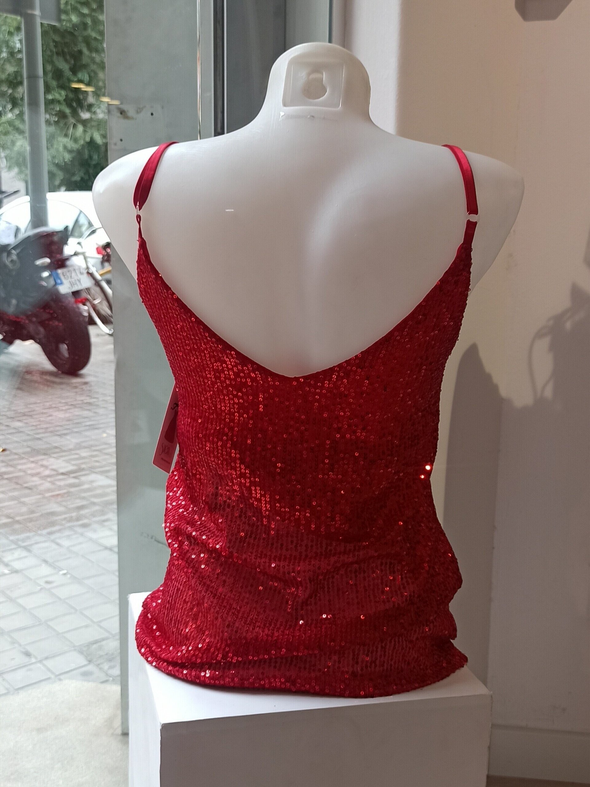 Top de lentejuelas rojo - 2