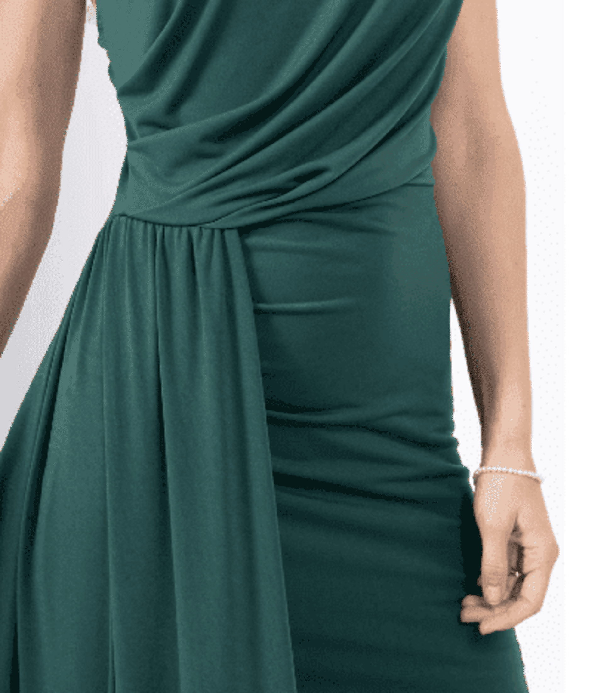 Vestido invitada boda escote asimétrico Uster - 3