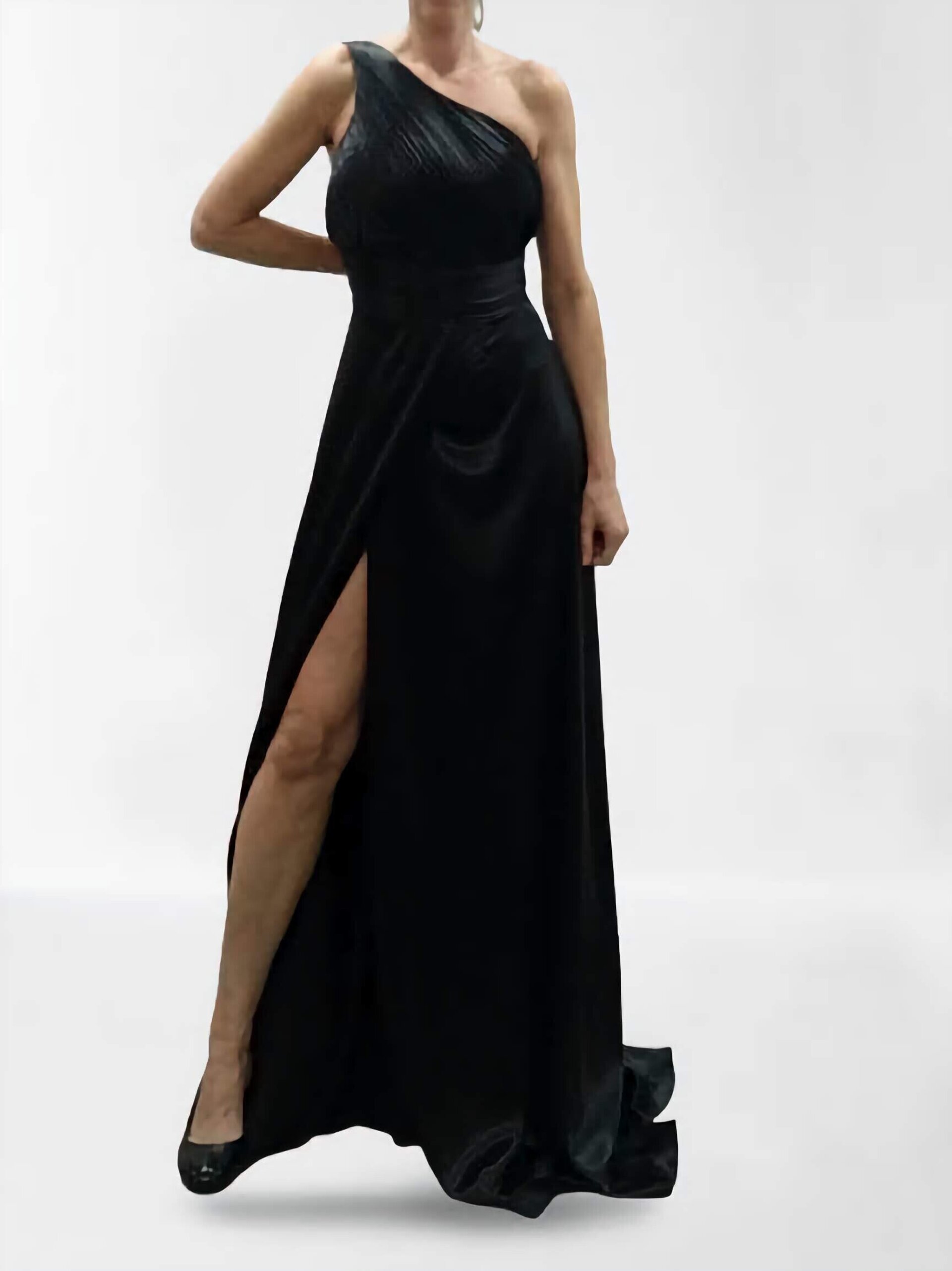 Vestido fiesta de Satén Escote Asimétrico Austin - 1