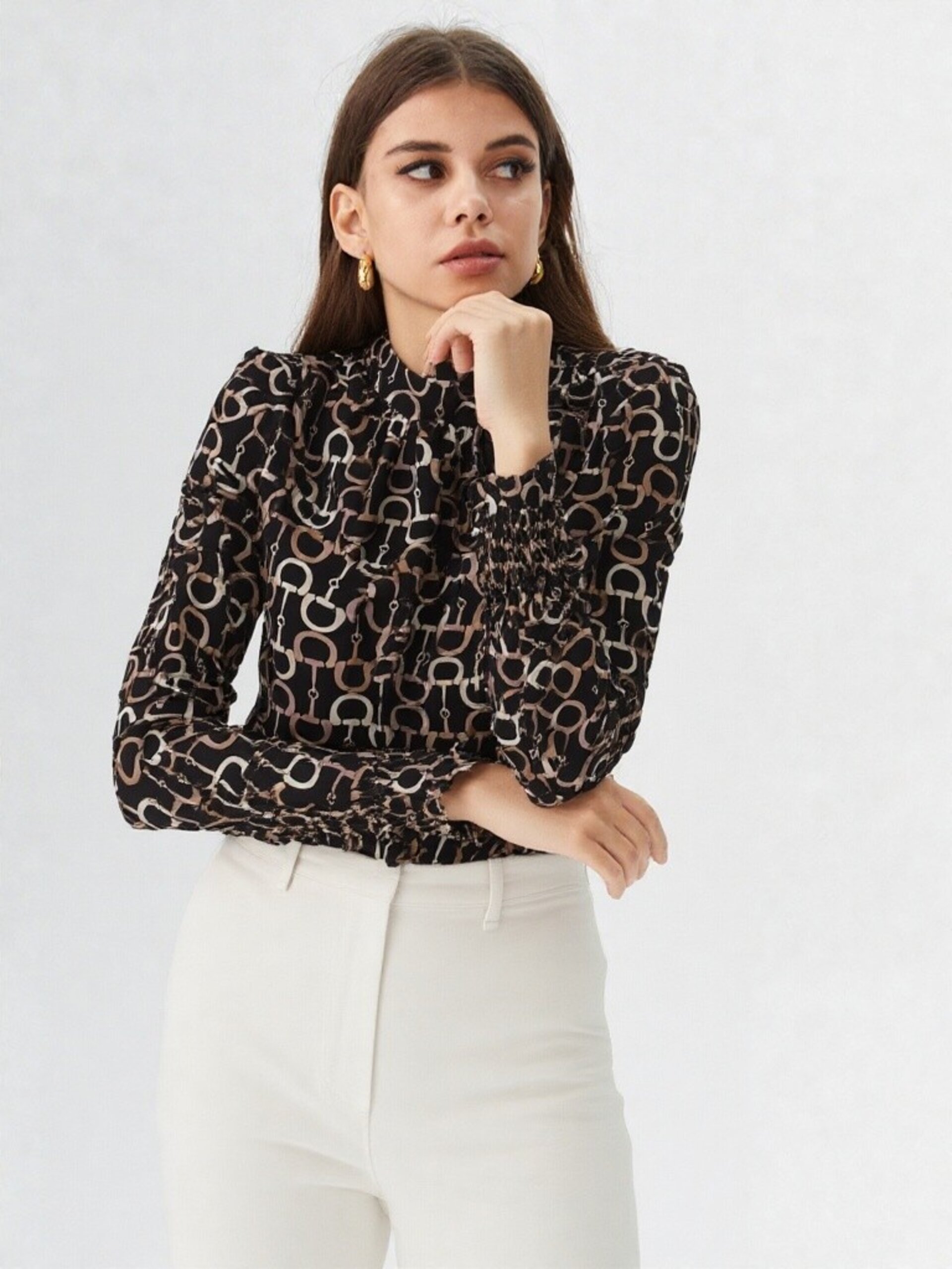 Blusa de vestir estampada - 1