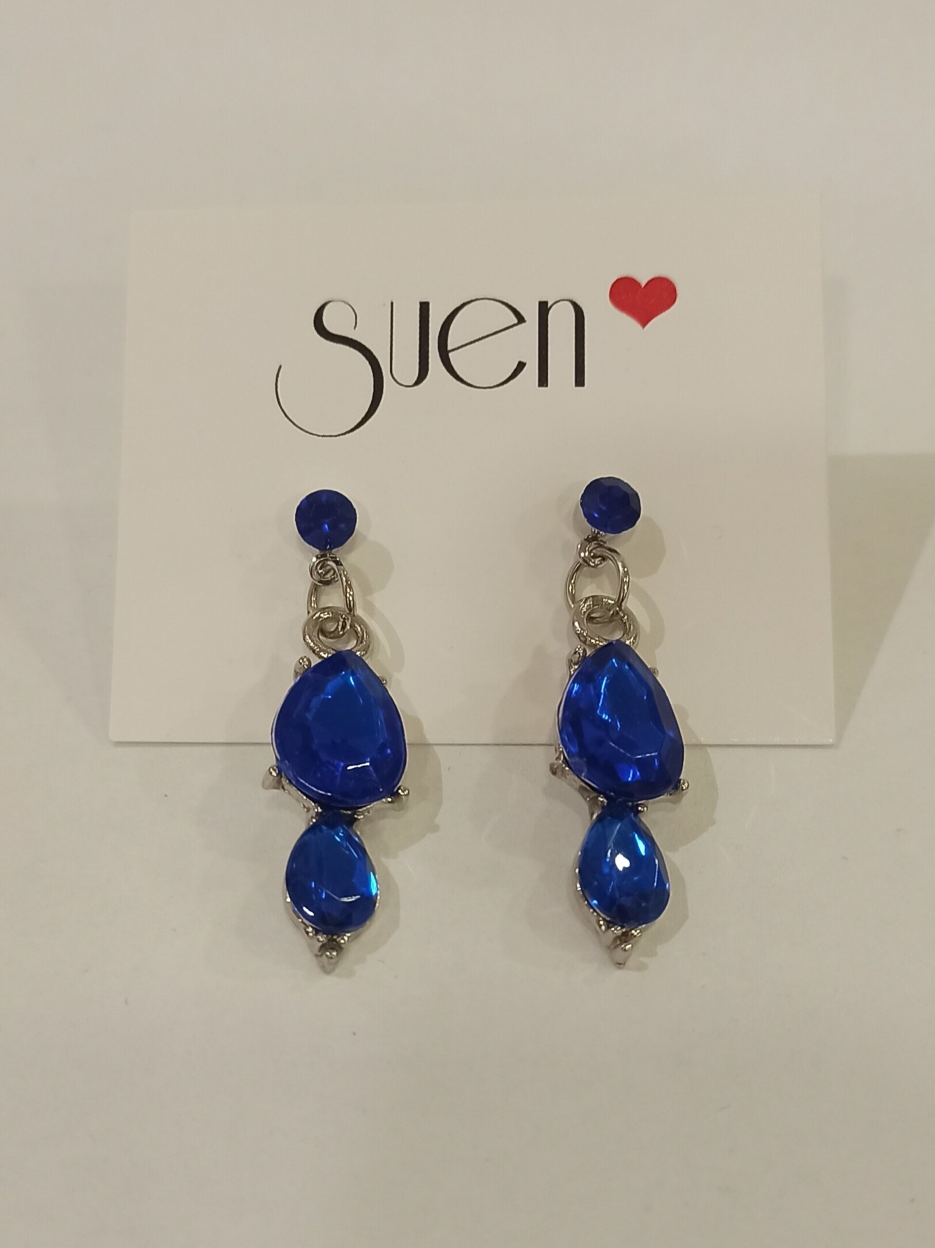 Pendientes pedrería azul - 1