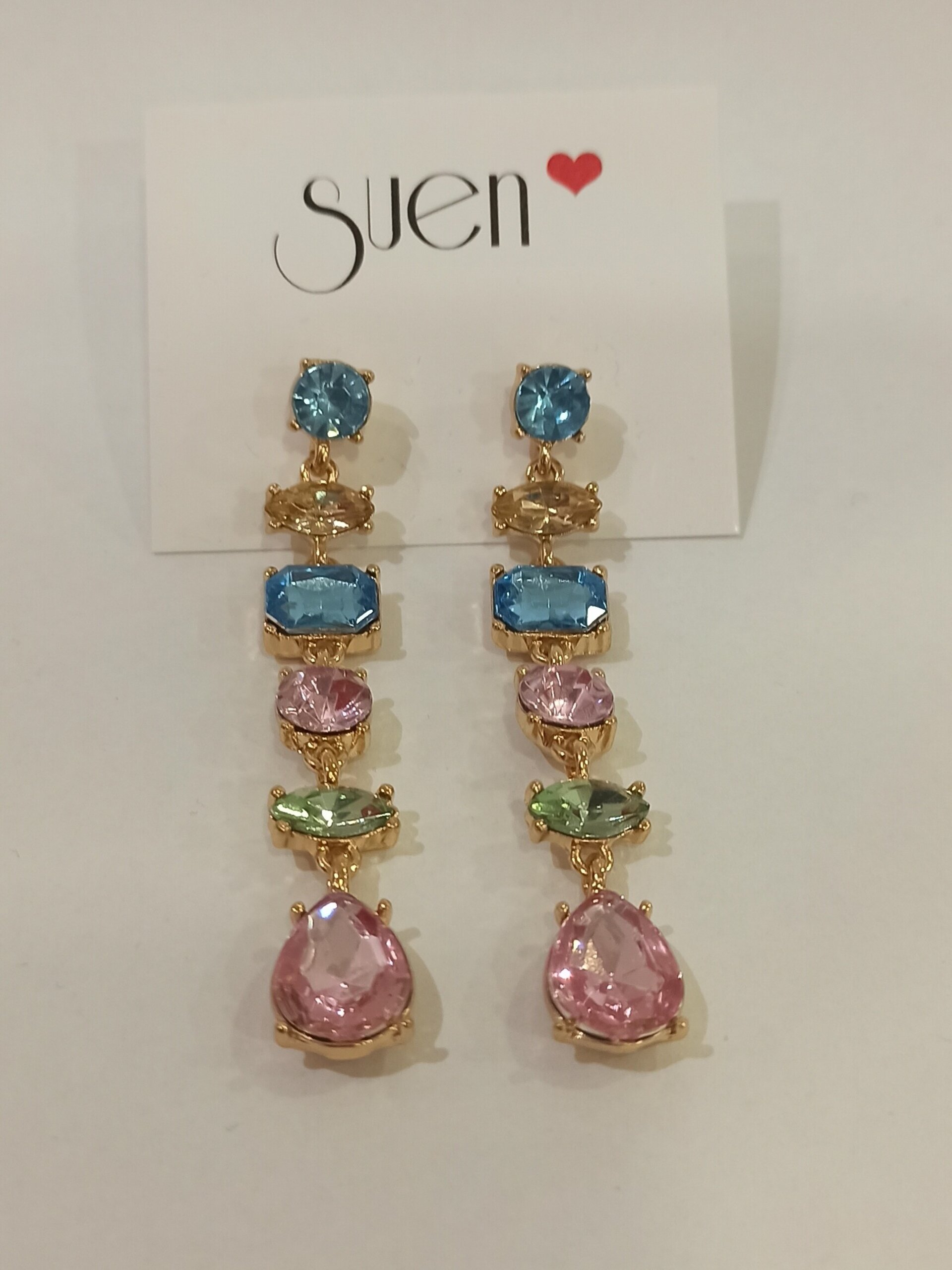 Pendientes largos de pedrería - 1