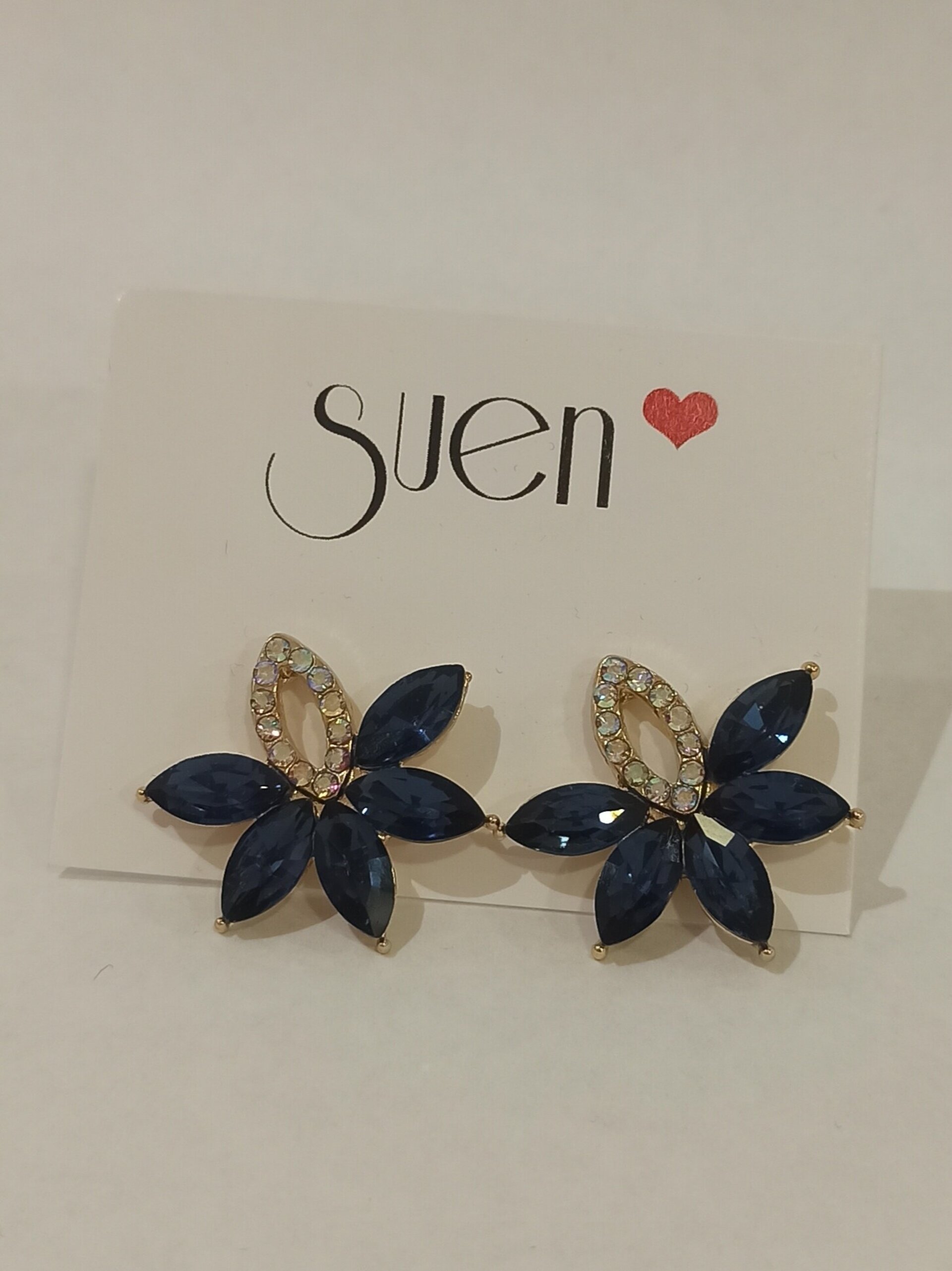 Pendientes pedrería azul marino - 1